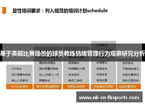 基于英超比赛场景的球员教练情绪管理行为观察研究分析