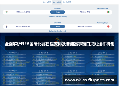 全面解析FIFA国际比赛日程安排及各洲赛事窗口规则运作机制